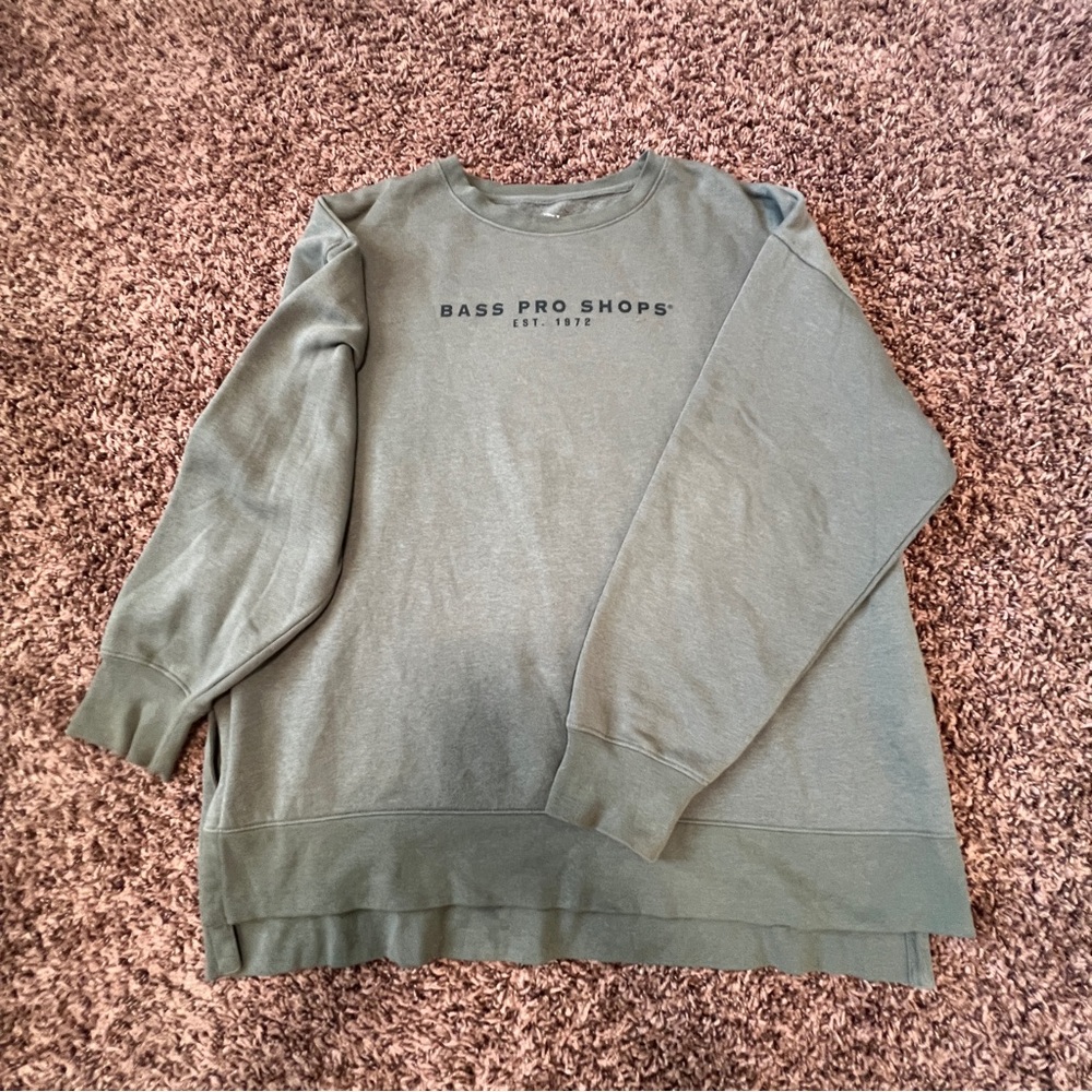 Olive Green Crewneck Sweatshirt – Bass Pro Shops – Size L